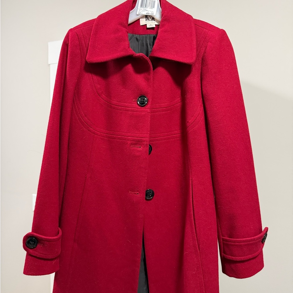 Anne Klein wool peacoat Red Women's Coat